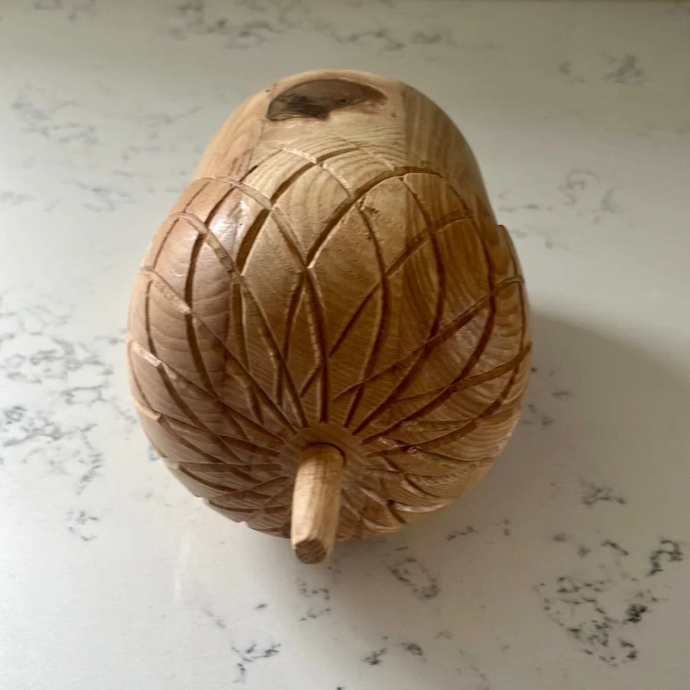 Crate&Barrel Large Wood Acorn Sculpture